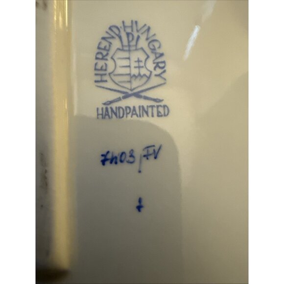 Herend Hungary Poisson Open Weave Bowl Reticulated Basket 7403 8.5" x 6" x 2.25" - Picture 8 of 16